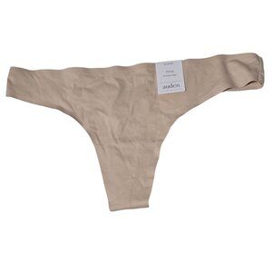 Auden Beige Thong Underwear Womens Size Small Bonded Edge Seamless Design New